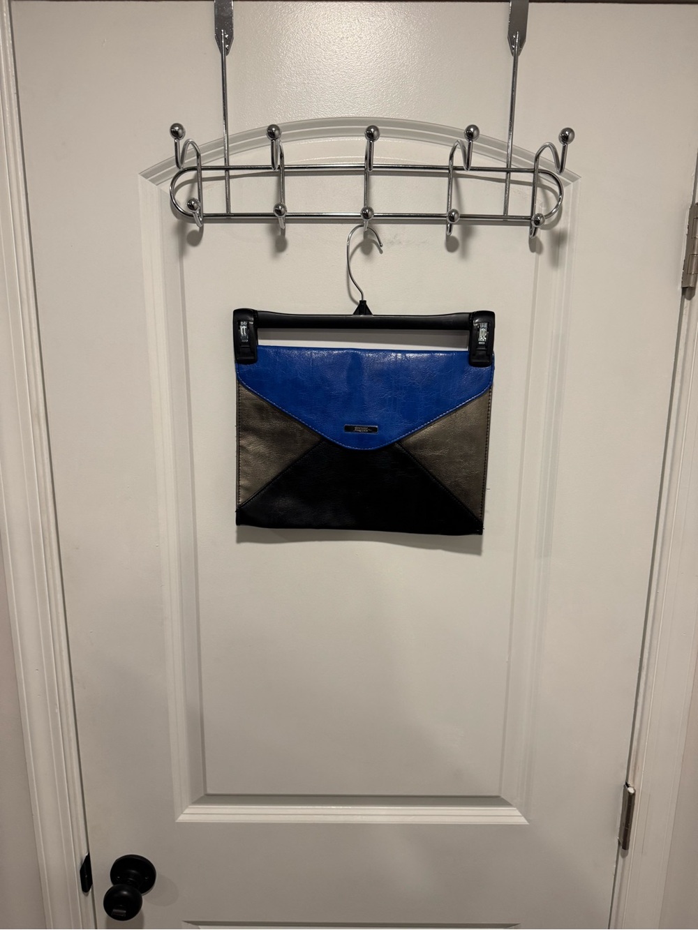 Kenneth Cole Blue, Gray & Black Colorblock Envelope Clutch